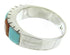 Silver Apple Coral Turquoise Inlay Ring Size 6-3/4 AW63698